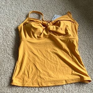 NWT Athleta twist up tankini top 36 d/dd gold